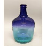 DEMIJOHN JARS, a pair, 43cm H x 25cm D, deep blue, two-tone glass. (2)