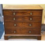 CHEST, 82cm H x 96cm x 47cm D, George III mahogany with brushing slide above four drawers.