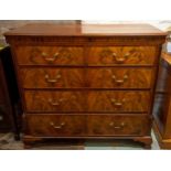 CHEST, 107cm H x 117cm x 54cm, George III mahogany of five drawers between quadrant pilasters.