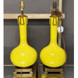 PAOLO MOSCHINO ADESSA TABLE LAMPS, a pair, citron finish, 60cm H. (2)