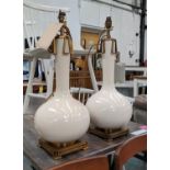 PAOLO MOSCHINO ADESSA TABLE LAMPS, a pair, ivory finish, 60cm H. (2)