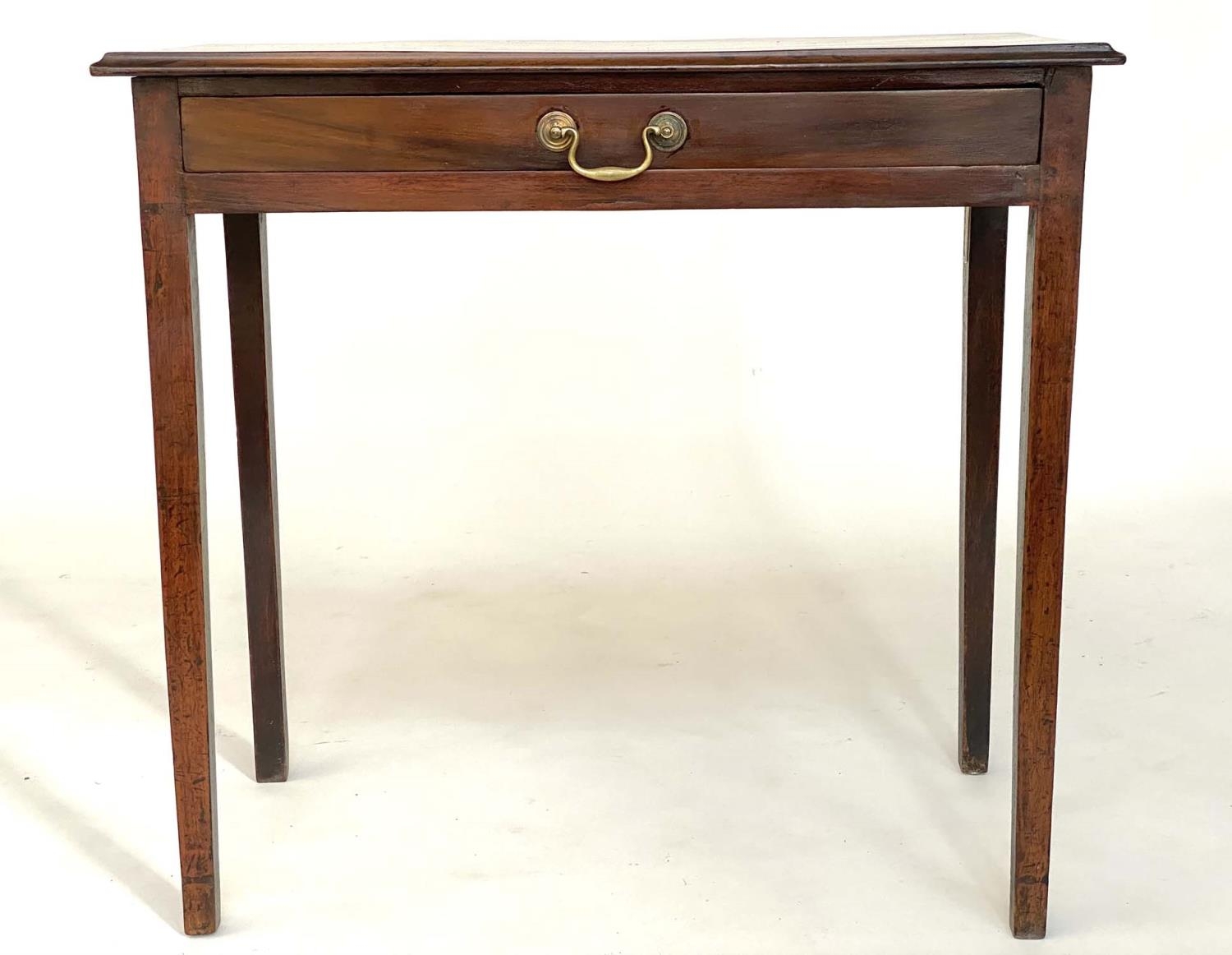 HALL/WRITING TABLE, George III mahogany with full width frieze drawer and square supports, 78cm W - Image 6 of 6