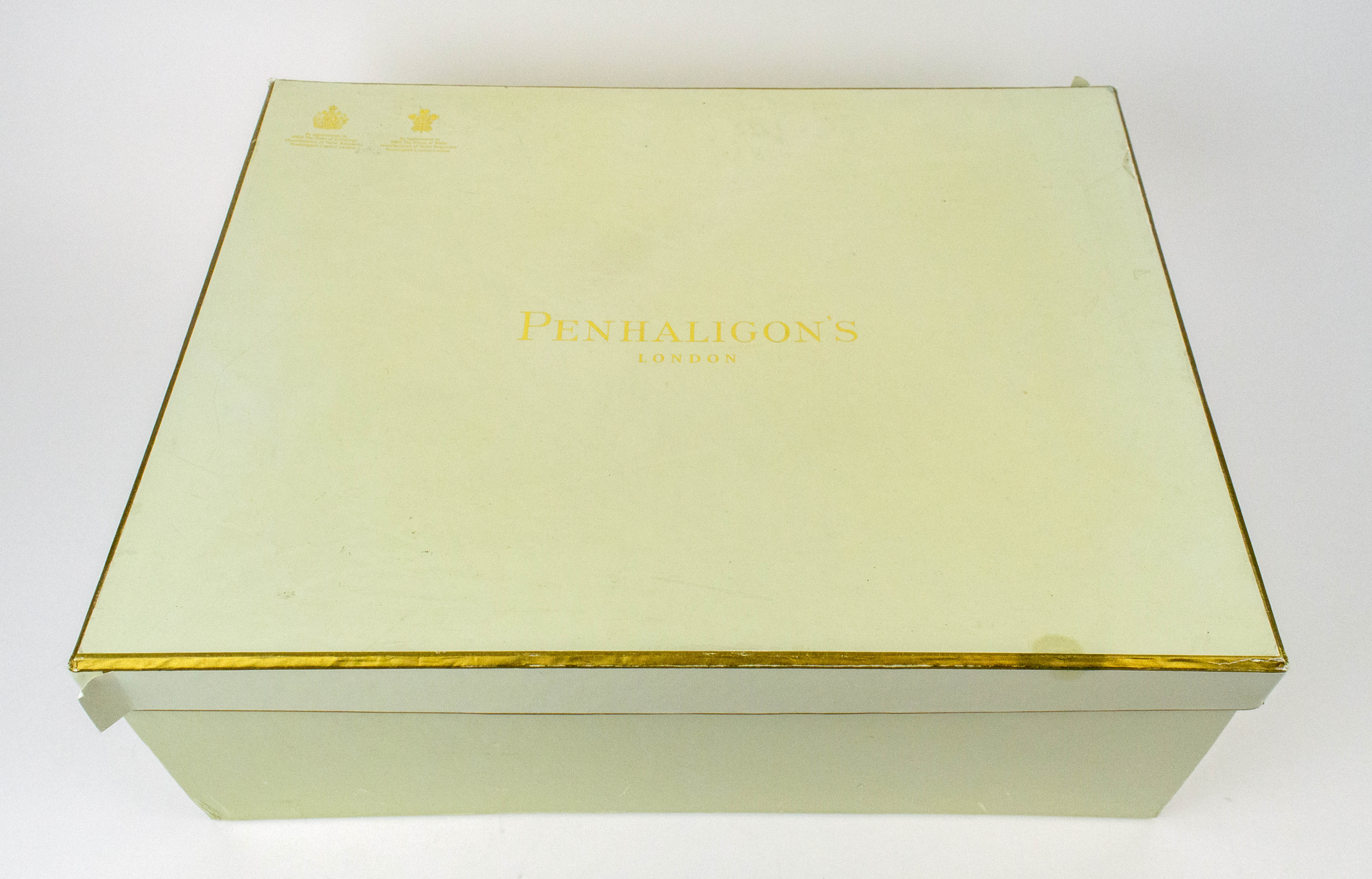 PENHALIGON'S GAMES BOX, black lacquered fitted tray with card sets dice, chips dominos and folding - Image 9 of 15