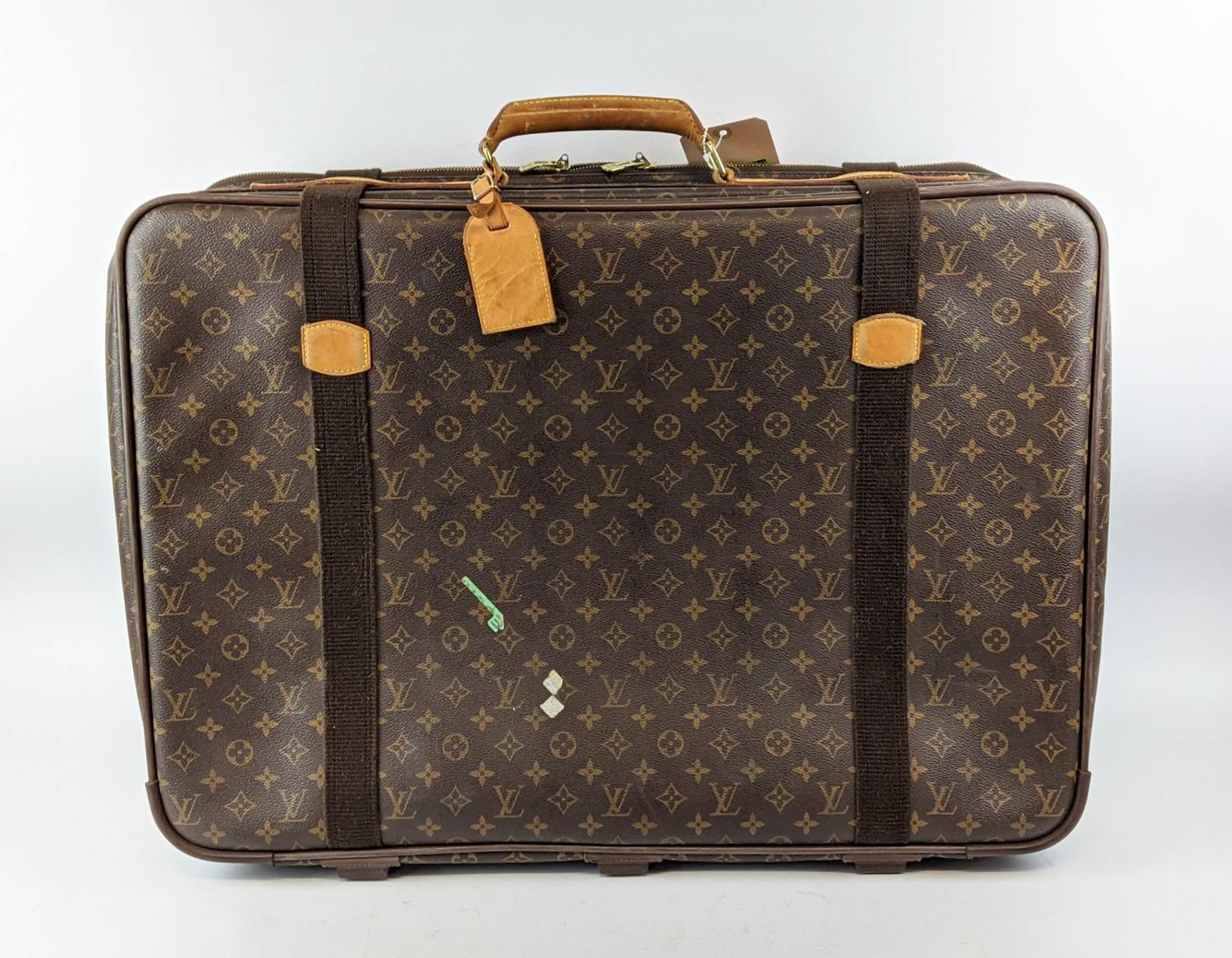 LOUIS VUITTON SATELLITE 70 SUITCASE, monogram canvas and leather, brass hardware, double buckle