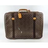 LOUIS VUITTON SATELLITE 70 SUITCASE, monogram canvas and leather, brass hardware, double buckle