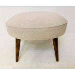 STOOLS, a pair, 1950s Italian style neutral linen upholstery, 38cm H x 54cm D. (2)