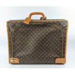 LOUIS VUITTON PULLMAN TRAVEL SUITCASE, monogram canvas with leather trims, top single handle and