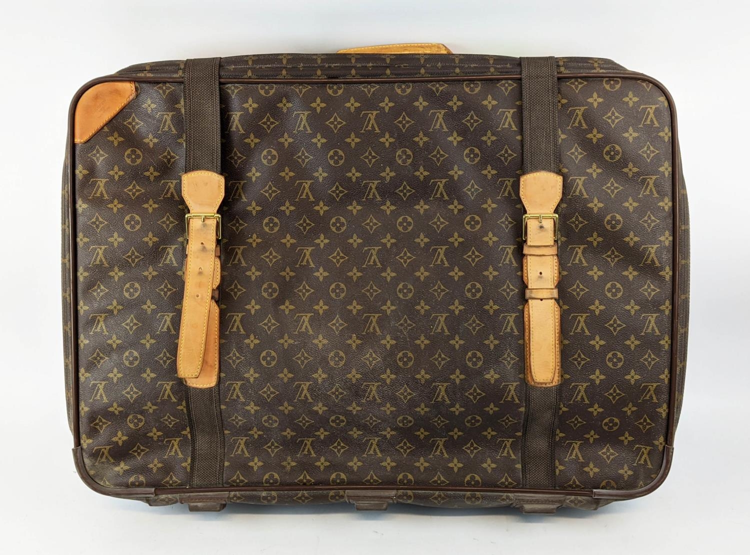 LOUIS VUITTON SATELLITE 70 SUITCASE, monogram canvas and leather, brass hardware, double buckle