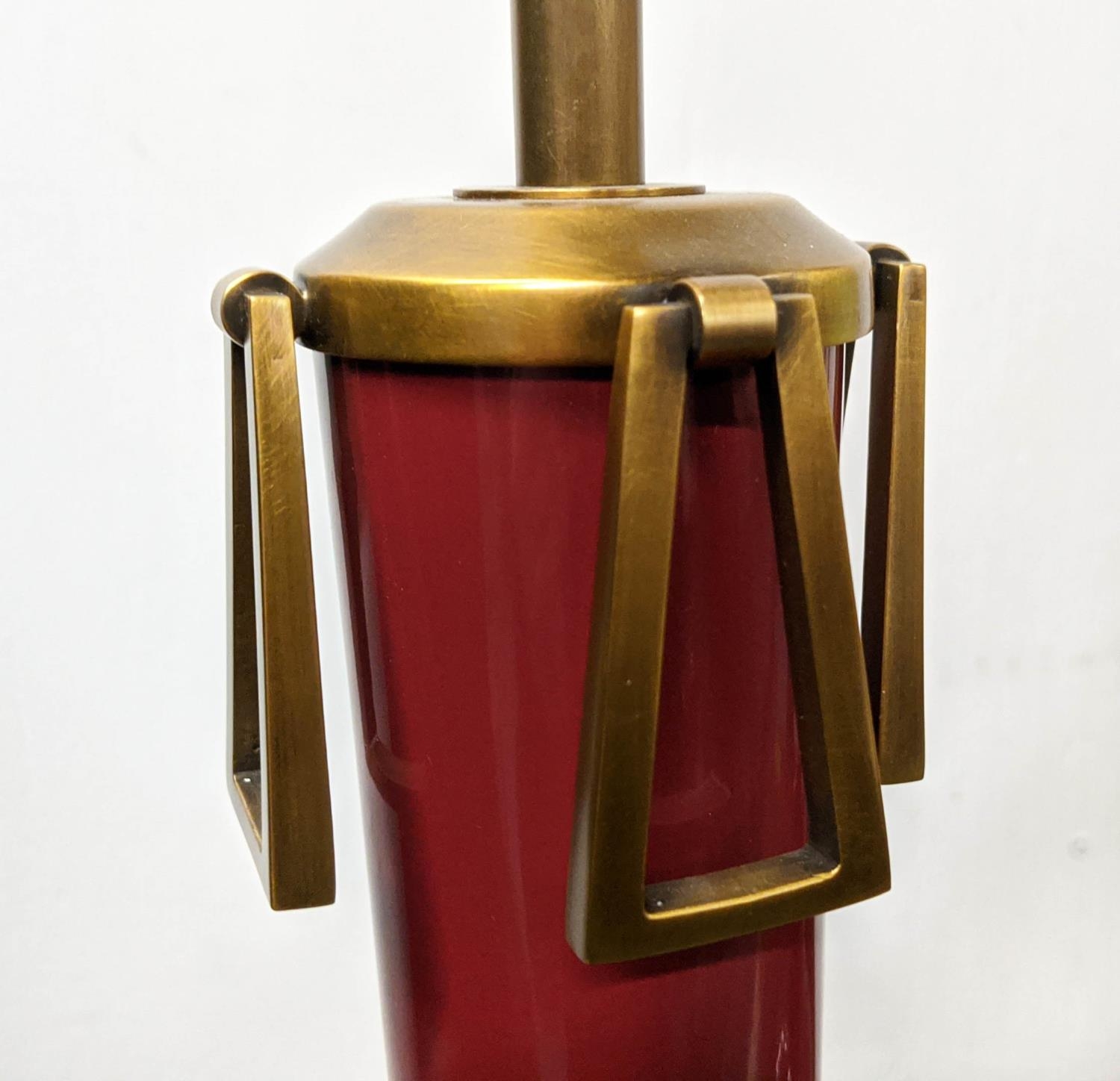 PAOLO MOSCHINO ADESSA TABLE LAMPS, a pair, oxblood finish, 60cm H. (2) - Image 5 of 7