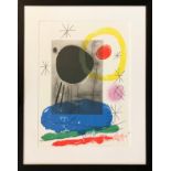 JOAN MIRO, composition 1965, lithograph, 37cm x 28cm, framed (published Maeght, Paris 1965).