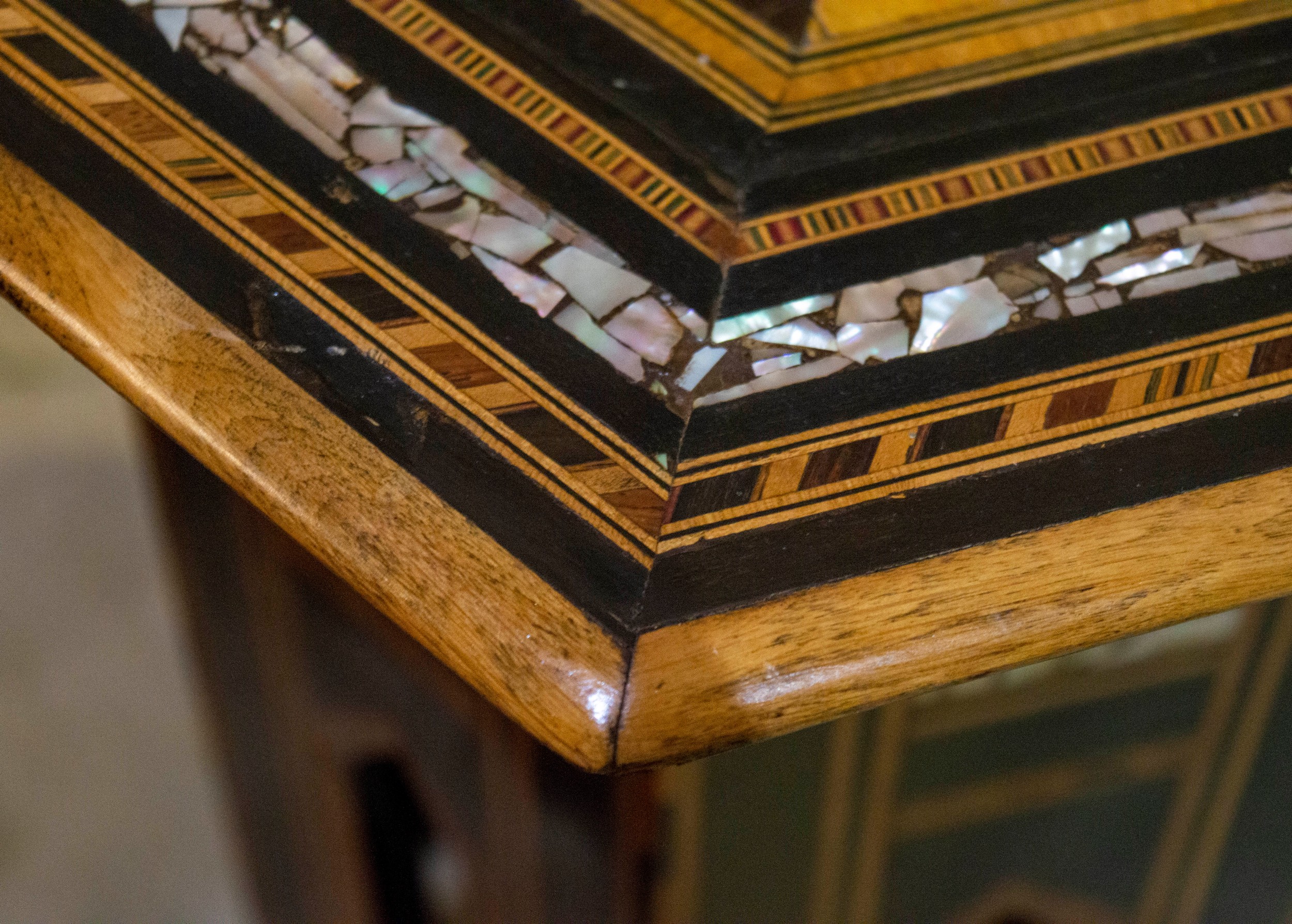 OCCASIONAL TABLE, 47cm H x 42cm x 36cm, late 19th/early 20th century Syrian ebony, parquetry and - Image 4 of 4