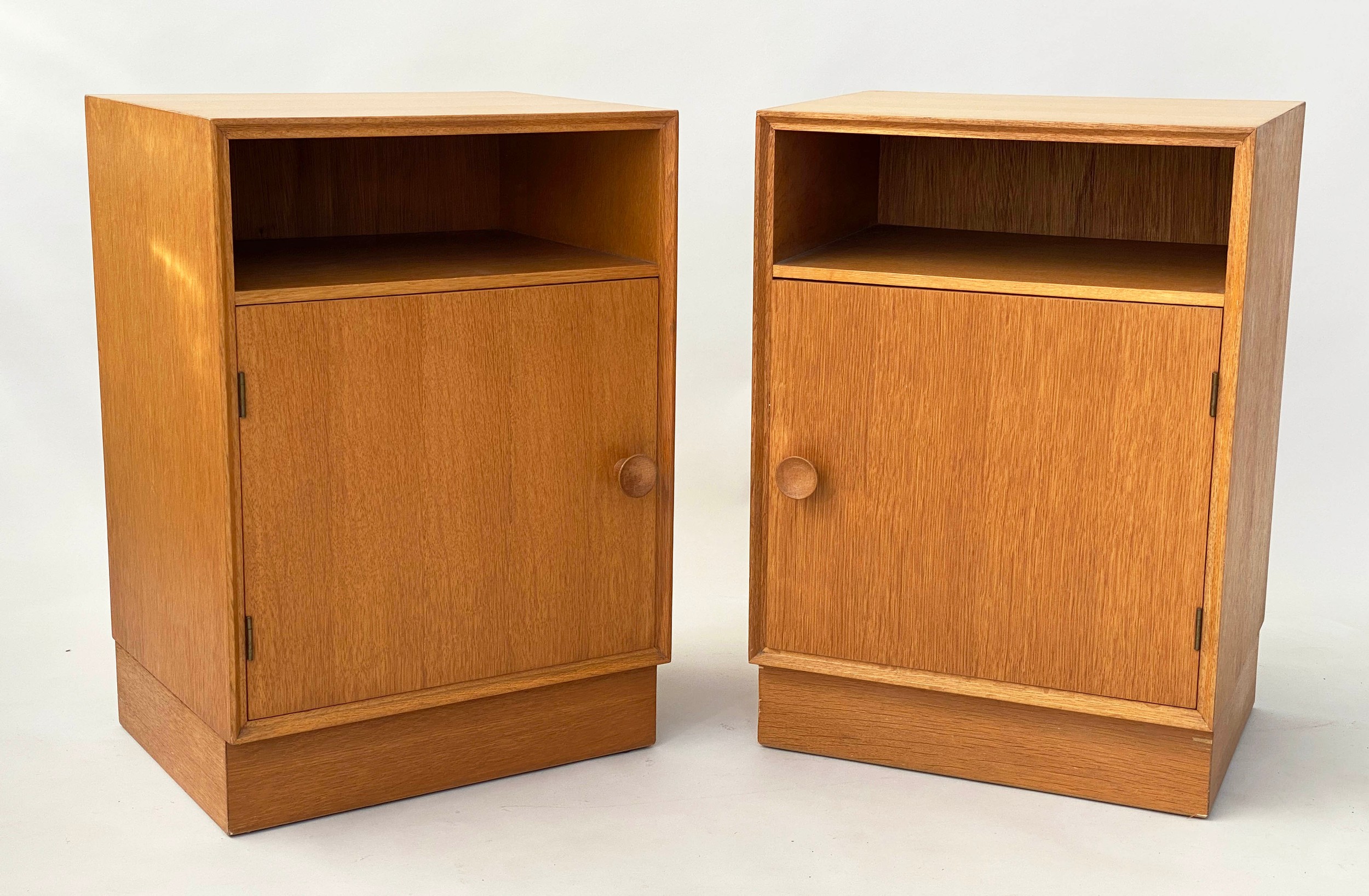 MEREDEW CABINETS, a pair, 1960s oak each with panelled door enclosing shelf, 46cm W x 36cm x 65cm H. - Image 8 of 8