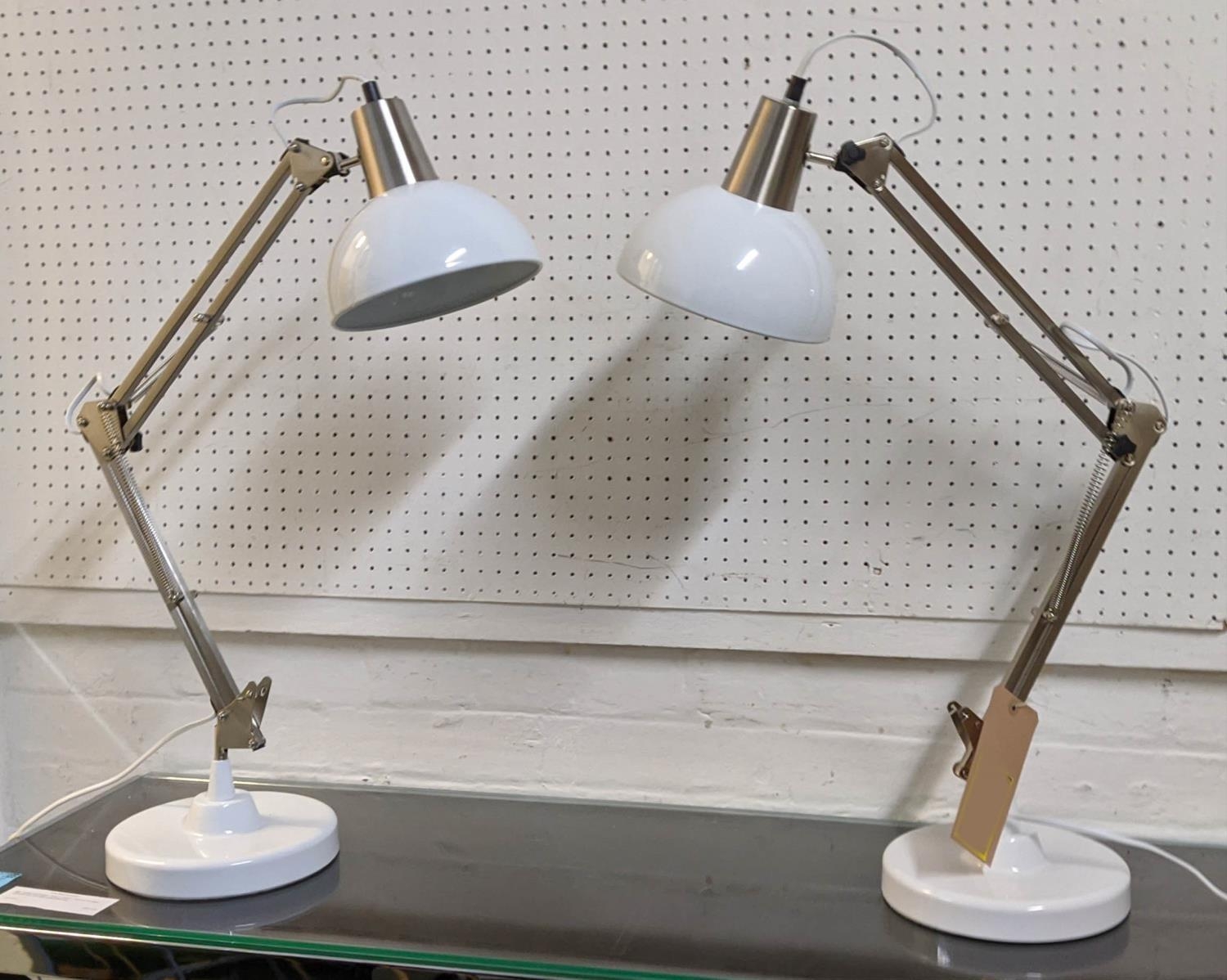 DESK LAMPS, a pair, Anglepoise style design, 77cm H at tallest. (2)