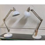 DESK LAMPS, a pair, Anglepoise style design, 77cm H at tallest. (2)