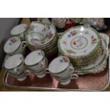 TRAY WITH QUANTITY TUSCAN TEA WARE