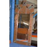 COPPER FINISHED ARTS & CRAFTS STYLE WALL MIRROR