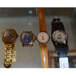4 VARIOUS VINTAGE RUSSIAN MILITARY STYLE WATCHES