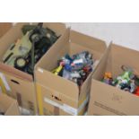 4 BOXES WITH VARIOUS ACTION MAN FIGURES & ACCESSORIES