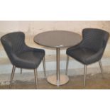 HEAVY MARBLE EFFECT CAFÉ STYLE TABLE WITH 2 CHAIRS