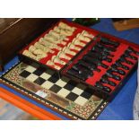 CHESS BOARD WITH BOXED SET OF CHESS PIECES