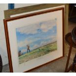 2 LARGE FRAMED GOLF PRINTS