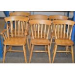 SET OF 6 PINE KITCHEN CHAIRS