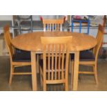 MODERN OAK DINING TABLE WITH 4 CHAIRS