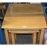 PAIR OF MODERN TABLES & 1 MATCHING SMALLER TABLE