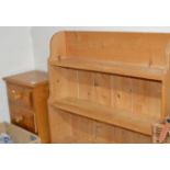 PINE 3 DRAWER BEDSIDE CHEST & PINE OPEN SHELF UNIT