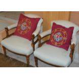 PAIR OF MAHOGANY FRAMED TUB CHAIRS