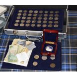 CASE WITH ASSORTED COINAGE & BANK NOTES