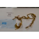 INTRICATE & ORNATE 9CT GOLD WATCH CHAIN - APPROXIMATE WEIGHT = 15 GRAMS