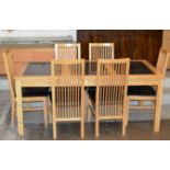 MODERN DINING TABLE WITH 6 MATCHING CHAIRS