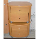 PAIR OF MODERN 2 DRAWER BEDSIDE CHESTS