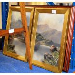 PAIR OF OIL PAINTINGS ON CANVAS, LANDSCAPES SIGNED HICKS & 1 OTHER PICTURE
