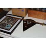 NOVELTY VIKINGS SWORD DISPLAY WITH STAND & VIKINGS PICTURE