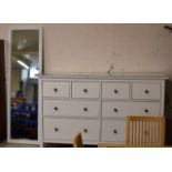 MODERN 8 DRAWER CHEST WITH GLASS PRESERVE & SIMILAR DRESSING MIRROR