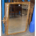 GILT FRAMED WALL MIRROR & LARGE FRAMED PRINT