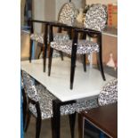 MODERN GLASS DINING TABLE WITH 6 CHAIRS