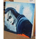 LARGE 52¾" X 52¾" MODERN CANVAS PAINTING - THE JOKER