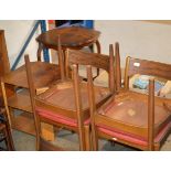 3 TIER UNIT, WINDOW TABLE & SET OF 4 TEAK CHAIRS