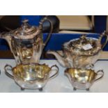 4 PIECE ORNATE EP TEA SERVICE