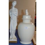 CROWN DEVON LIDDED GINGER JAR & LARGE FIGURINE ORNAMENT