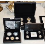 3 VARIOUS CASED UK COIN SETS
