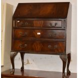 REPRODUCTION MAHOGANY 3 DRAWER WRITING BUREAU