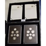 CASED SET OF 2008 UK SILVER PROOF COINS