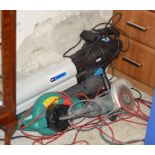 2 GARDEN VACUUMS & ANGLE GRINDER