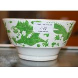 OLD PORCELAIN CHINESE STYLE BOWL WITH DRAGON DESIGN