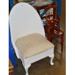 LLOYD LOOM STYLE PADDED CHAIR, MINIATURE WINDSOR STYLE CHAIR & 1 OTHER CHAIR