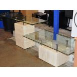 2 GLASS TOP OCCASIONAL TABLES